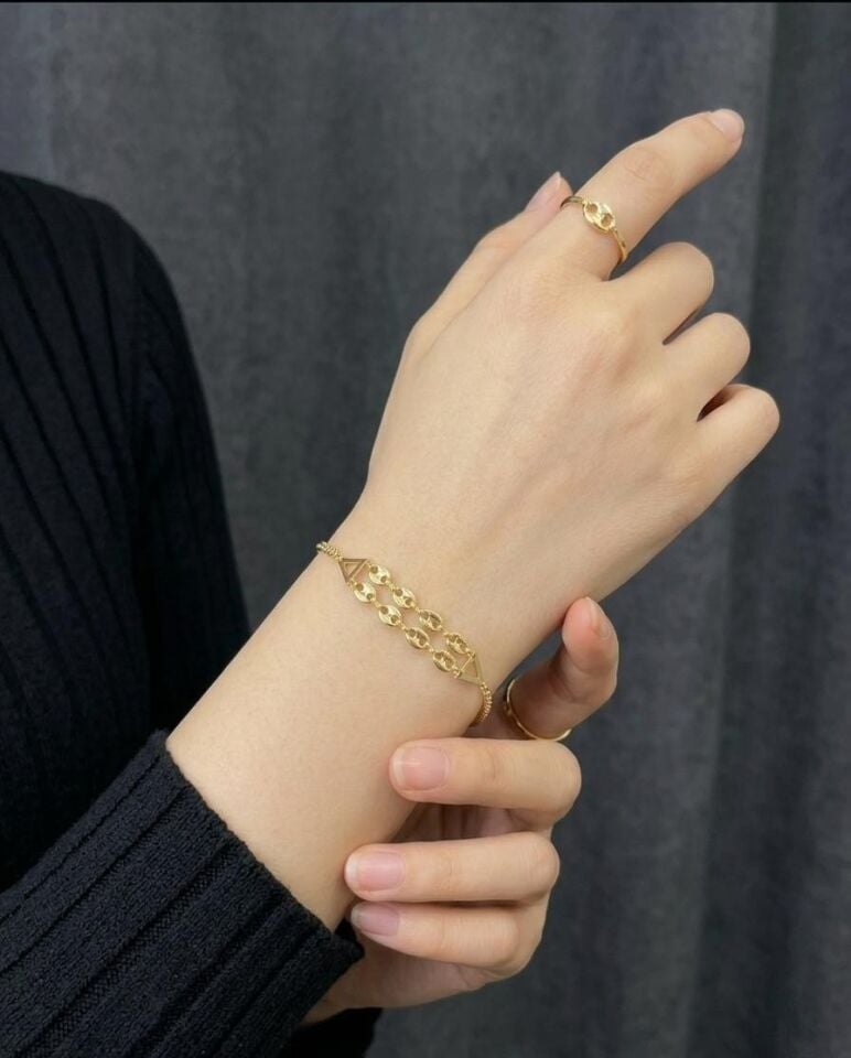 Melisa Takı & Aksesuar 316L Çelik 14K Kaplama Gold Renk Bileklik