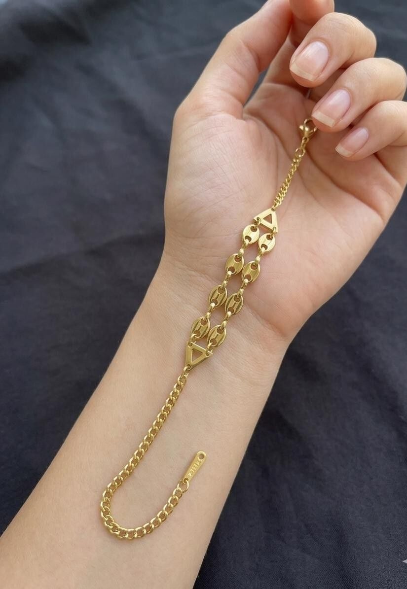 Melisa Takı & Aksesuar 316L Çelik 14K Kaplama Gold Renk Bileklik