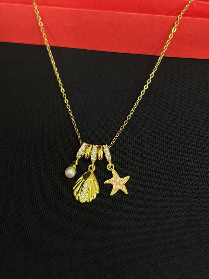 Melisa Takı & Aksesuar 316L Çelik Gold Renk Charm Kolye