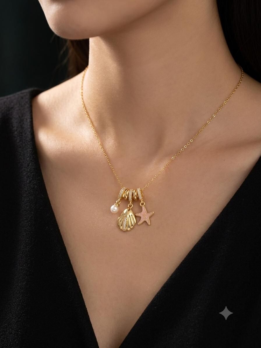 Melisa Takı & Aksesuar 316L Çelik Gold Renk Charm Kolye