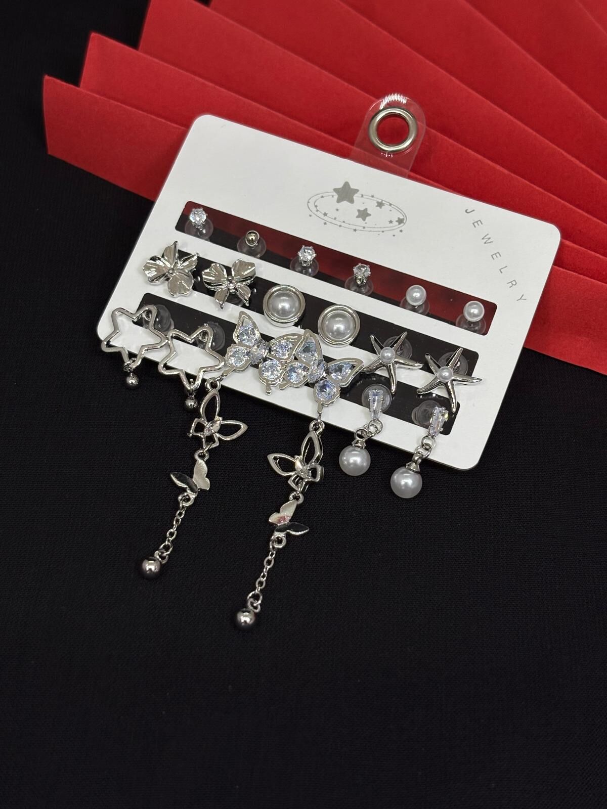 Melisa Takı & Aksesuar 316L Çelik Jewelry Gümüş Renk Çoklu Set Küpe
