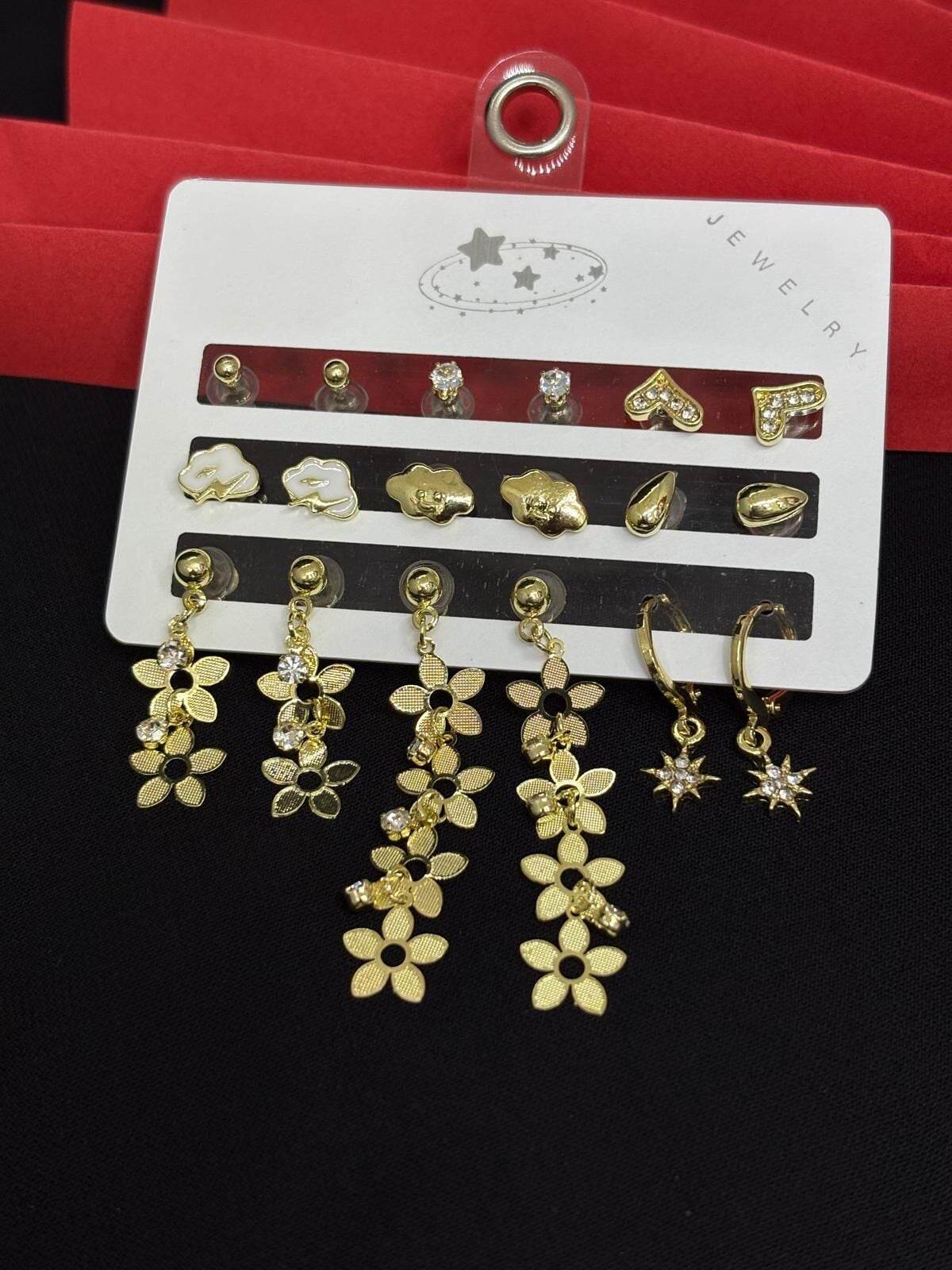 Melisa Takı & Aksesuar 316L Çelik Jewelry Gold Renk Çoklu Set Küpe