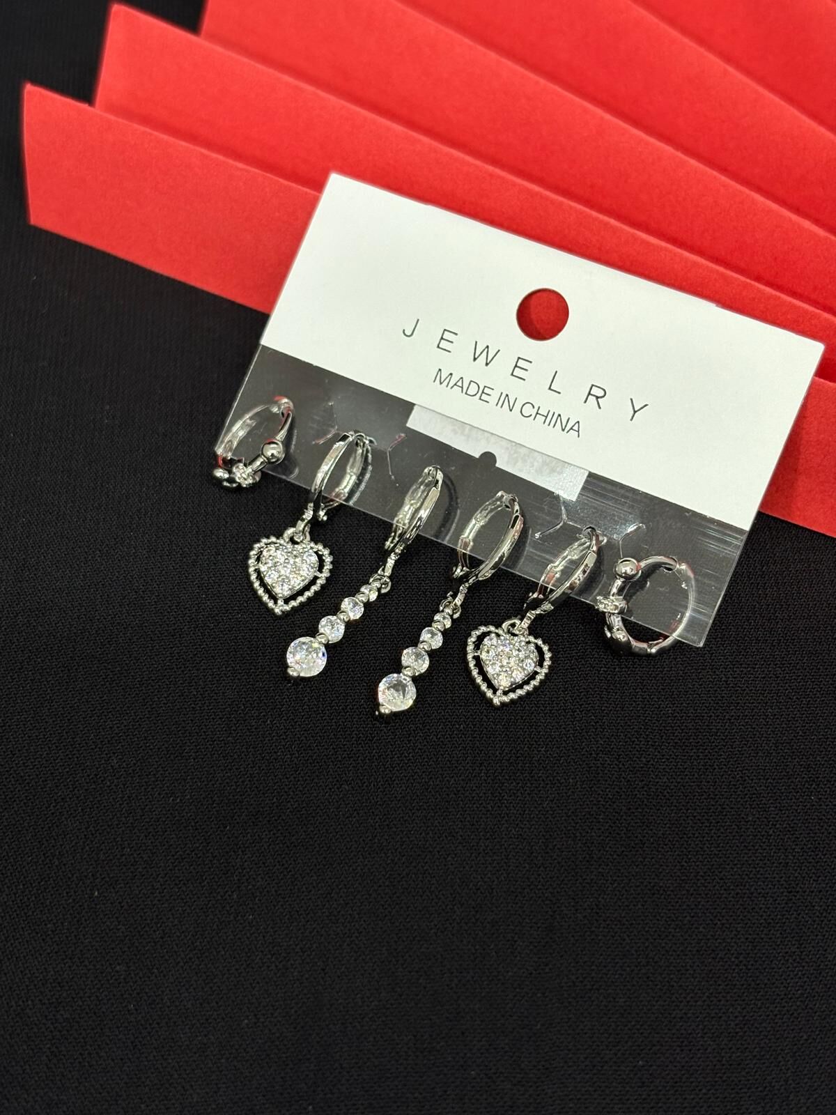 Melisa Takı & Aksesuar 316L Çelik Jewelry Gümüş Renk 6lı Set Küpe