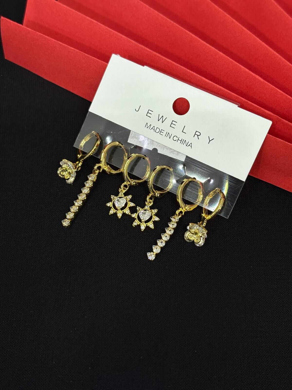Melisa Takı & Aksesuar 316L Çelik Jewelry Gold Renk 6lı Set Küpe