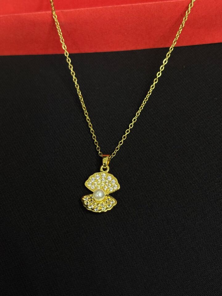 Melisa Takı & Aksesuar 316L Çelik Gold Renk Taşlı Kolye