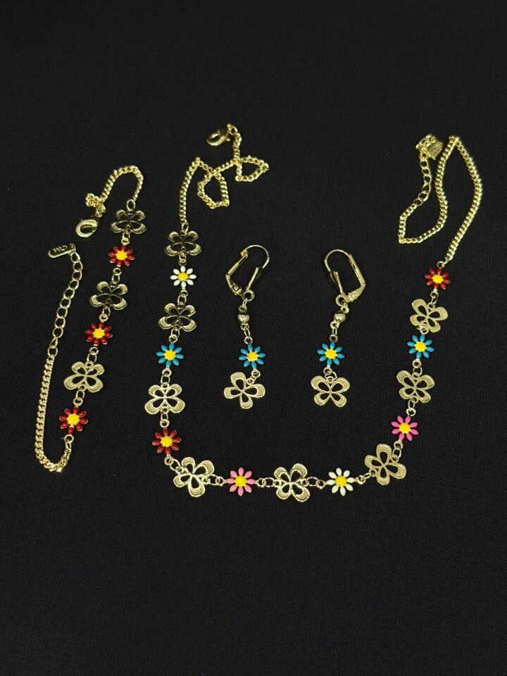 Melisa Takı & Aksesuar 14K Çelik Gold Renk Kelebek Set