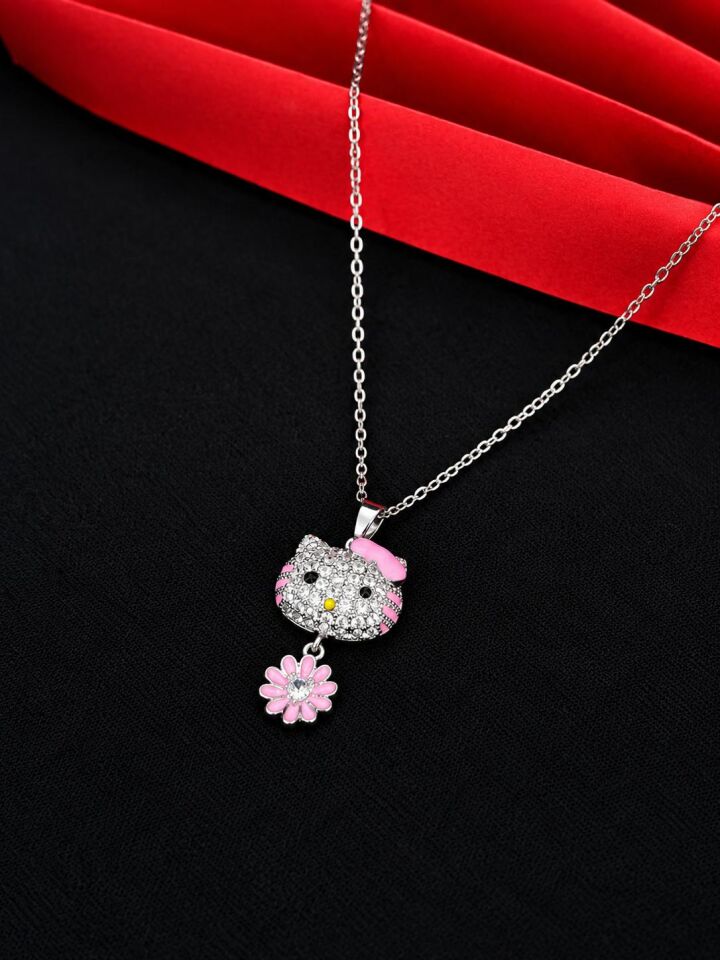 Melisa Takı & Aksesuar 316L Çelik Gümüş Renk Helllo Kitty Kolye