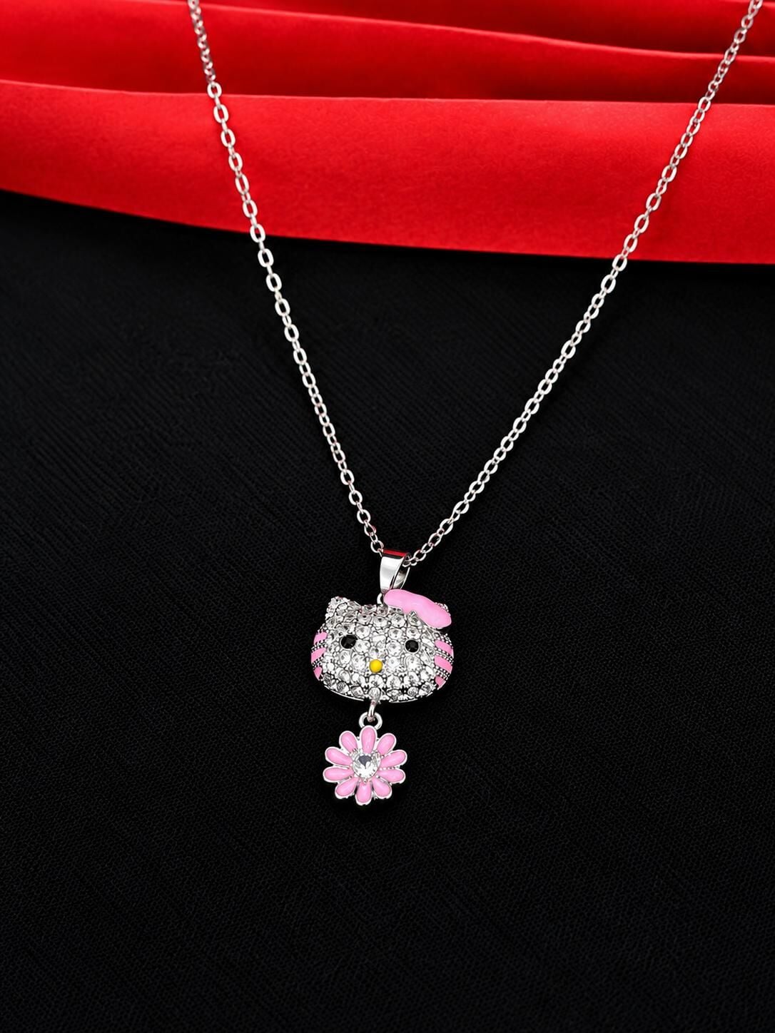 Melisa Takı & Aksesuar 316L Çelik Gümüş Renk Helllo Kitty Kolye