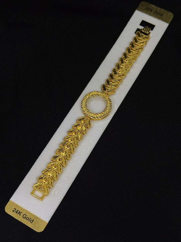 24K Gold Renk Kaplama CM Arpa Çeyreklik Bileklik