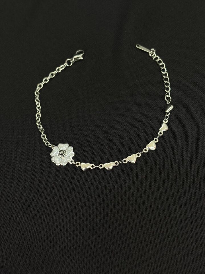 316L Çelik Gümüş Renk Vancleff Yonca Bileklik